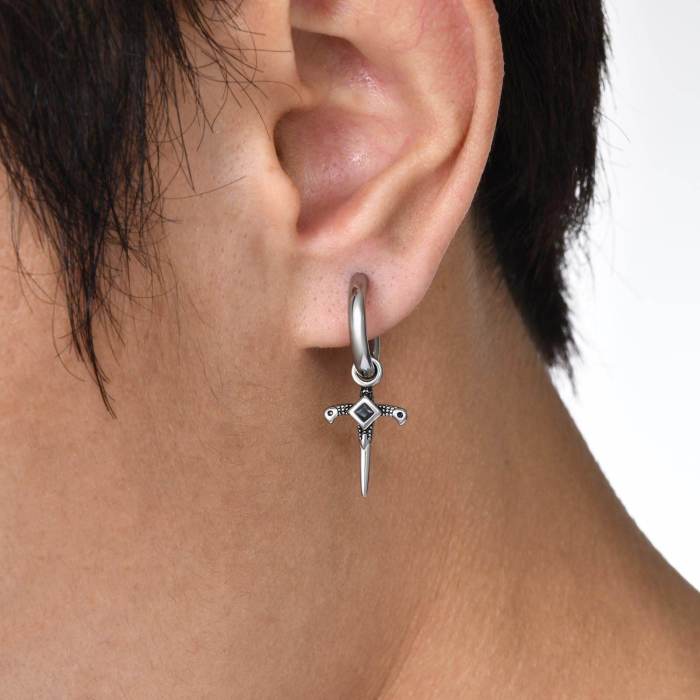 Wholesale Stainless Steel Huggie Earring with Cross