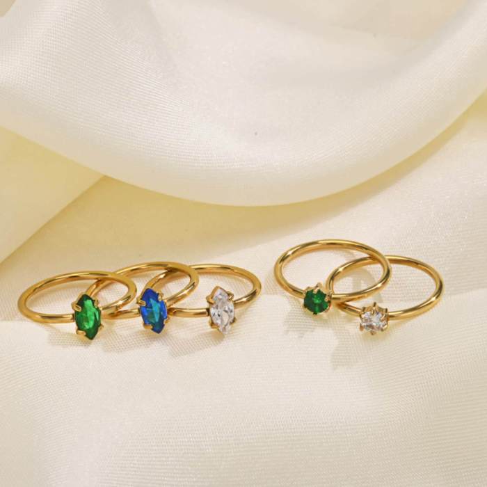 Wholesale Stainless Steel Women CZ Ring