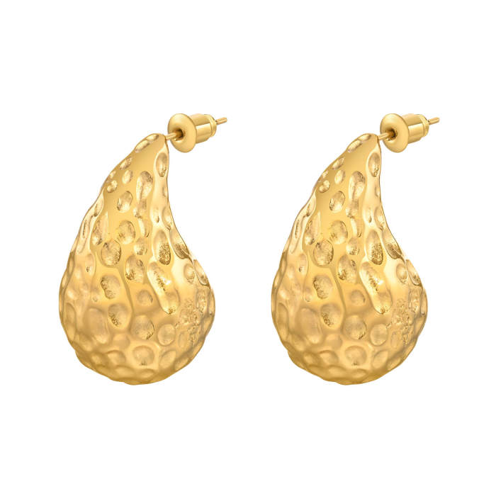 Wholesale Stainless Steel Hammered Drop Earrings