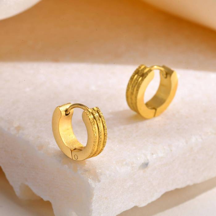 Wholesale Stainless Steel Sandblasted Earrings