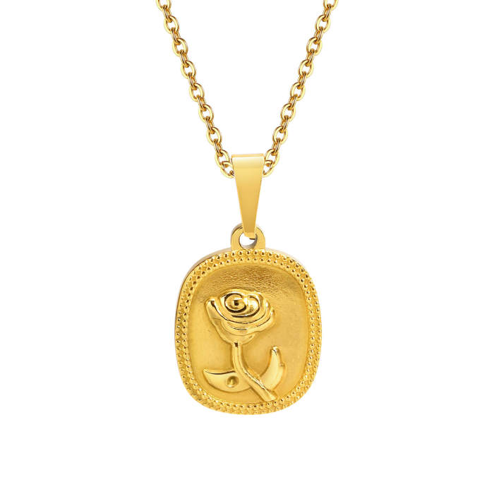 Wholesale Stainless Steel Rose Pendant