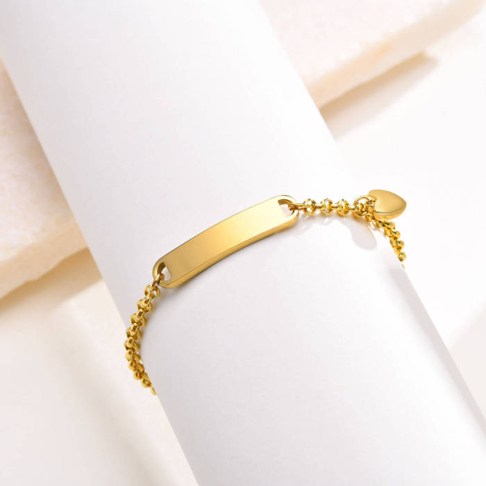 Wholesale Stainless Steel Engravable Tag Bracelet