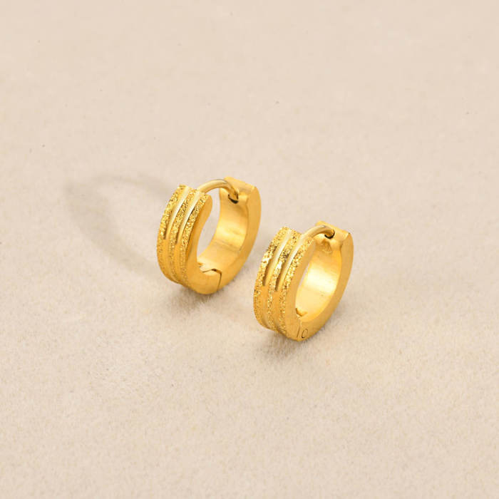 Wholesale Stainless Steel Sandblasted Earrings