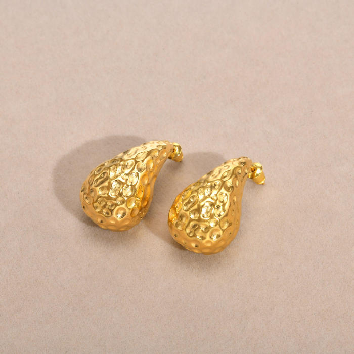Wholesale Stainless Steel Hammered Drop Earrings