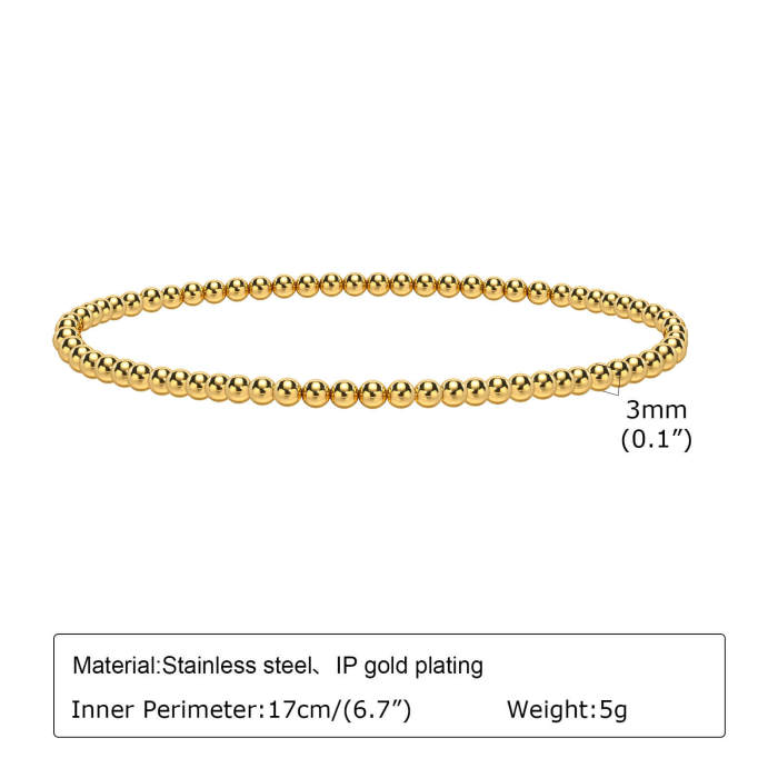 Wholesale Stainless Steel Gold Beads Bracelet