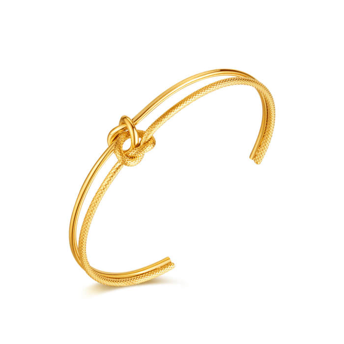 Wholesale Stainless Steel Double Knot Open Bangle