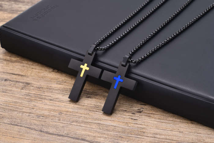 Wholesale Stainless Steel Cross Inlay Cross Pendant