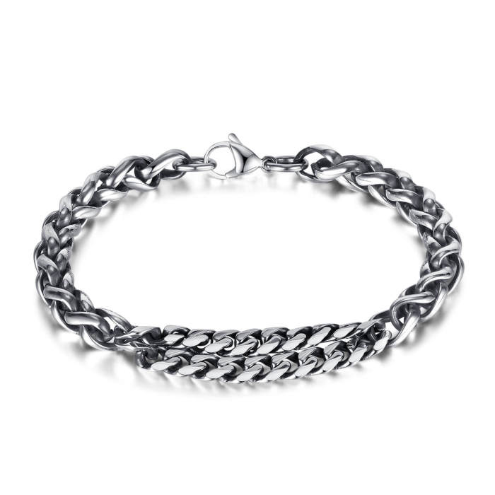 Wholesale Patchwork Stainless Steel Men's Bracelet