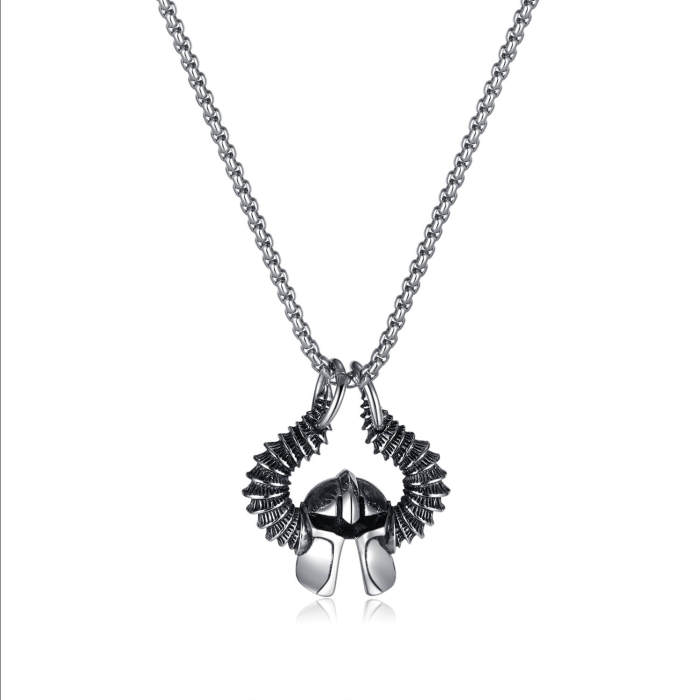 Wholesale Stainless Steel Battle Helmet Pendant