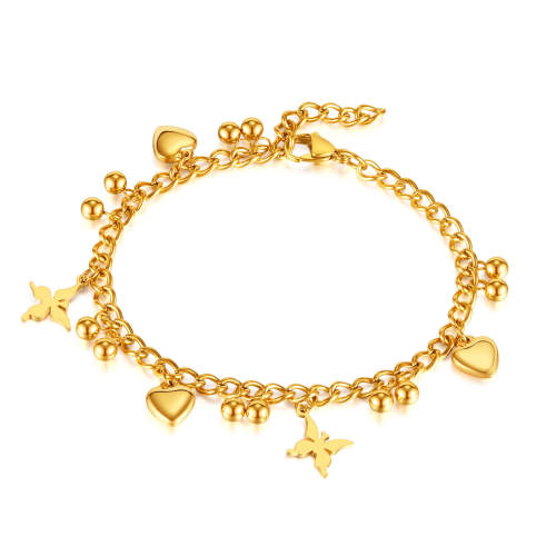 Wholesale Butterfly Stainless Steel Anklet for Women