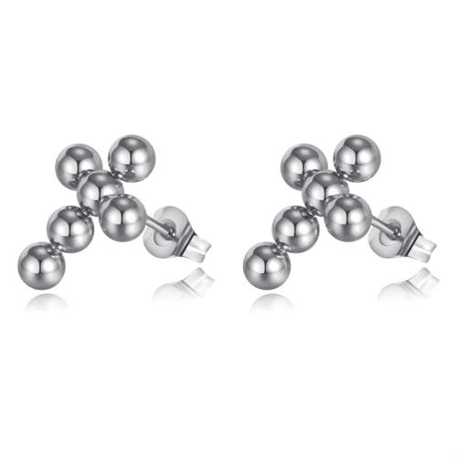 Wholesale Stainless Steel Bead Cross Earring