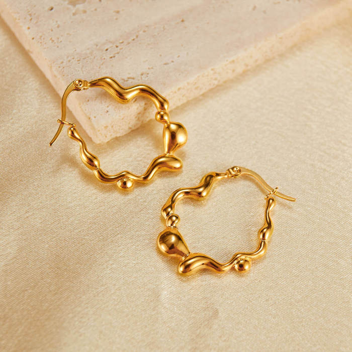 Wholesale Stainless Steel Women Gold Earring