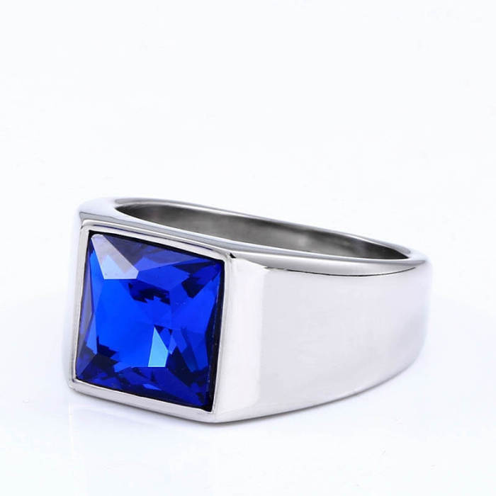Wholesale Stainless Steel Mens Ring with Stone