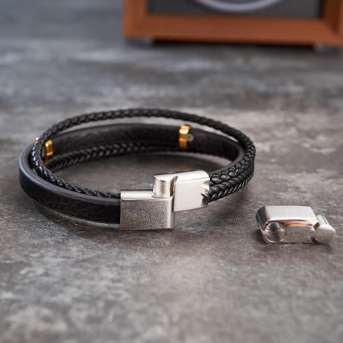 Wholesale Mens Multi-Layer Leather Bracelet