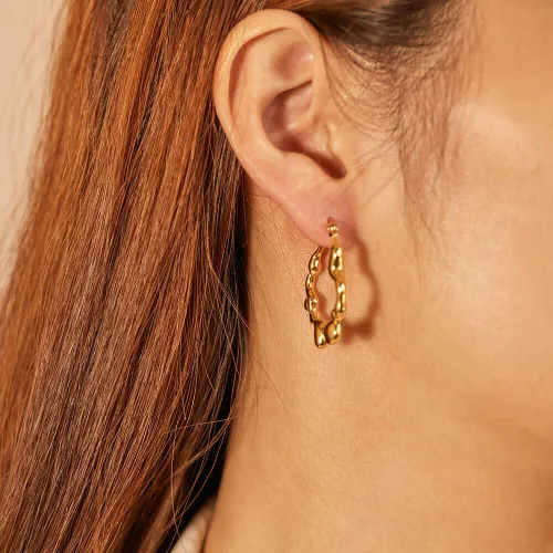 Wholesale Stainless Steel Women Gold Earring