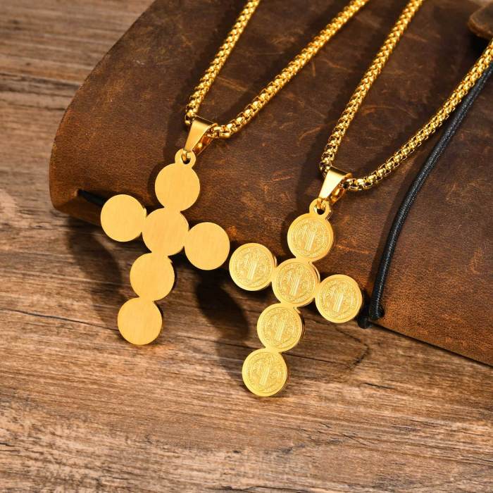 Wholesale Stainless Steel Gold IP Cross
