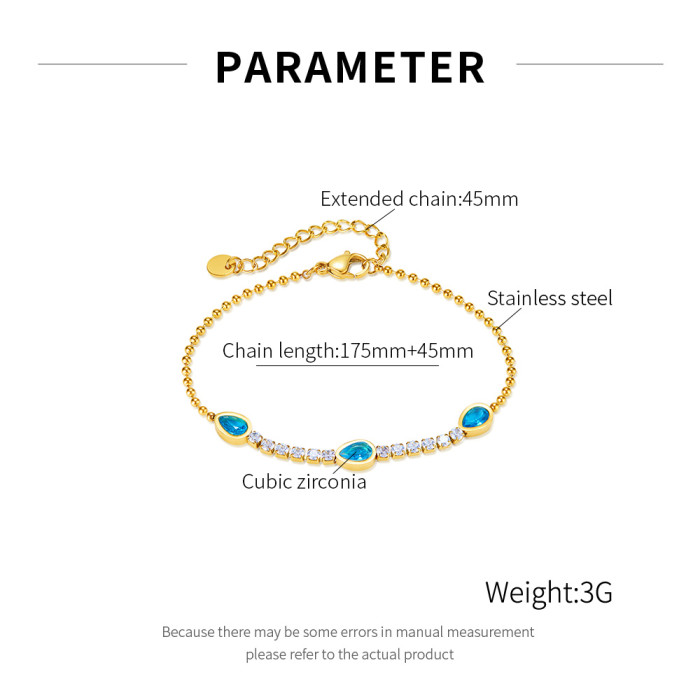 Wholesale Stainless Steel and CZ Chain Bracelet