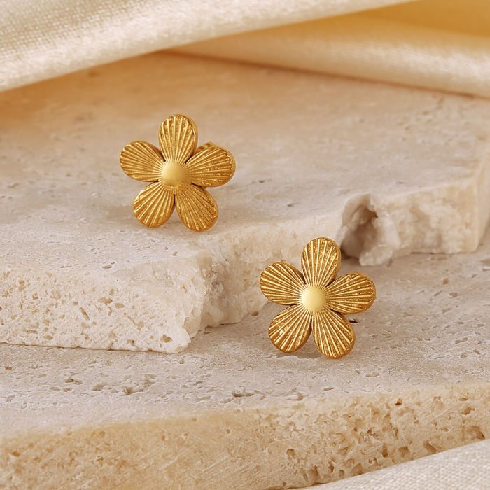 Wholesale Stainless Steel Flower Earring