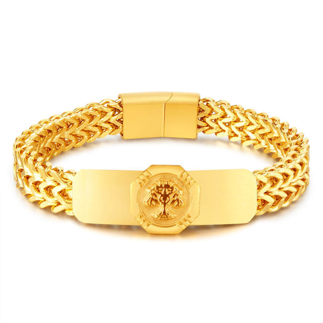 Wholesale Stainless Steel Men Bracelet with Lifetree
