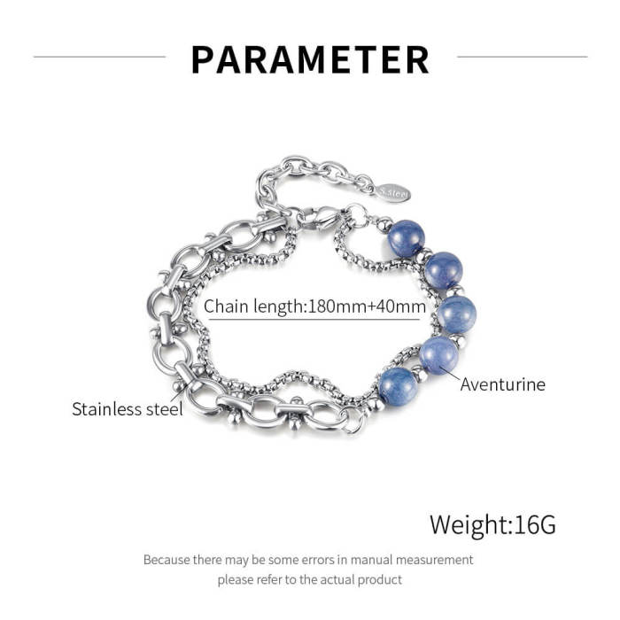 Wholesale Stainless Steel and Dongling Stone Bracelet