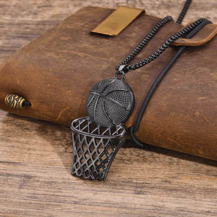 Wholesale Stainless Steel Basketball Frame Pendant