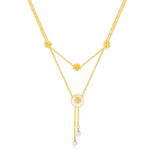 Wholesale Stainless Steel Lucky Straw Necklace