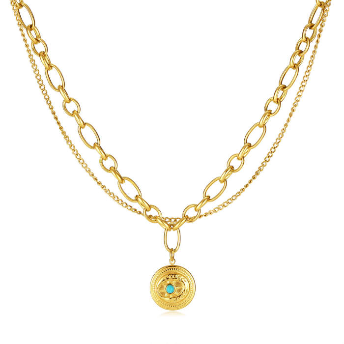 Wholesale Stainless Steel Double Layered Necklace