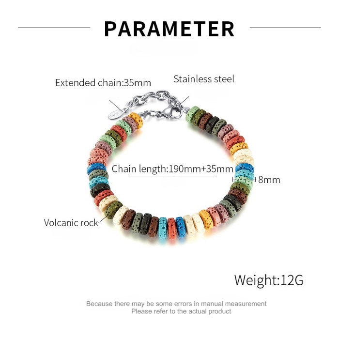 Wholesale Colorful Volcanic Stone Bead Bracelet