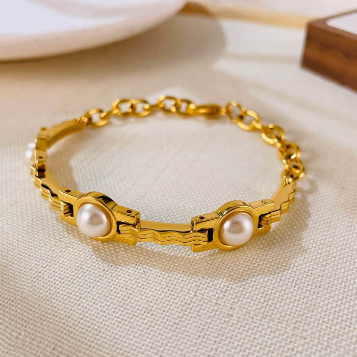 Wholesale Stainless Steel Women Gold Plated Bracelet