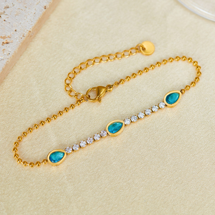 Wholesale Stainless Steel and CZ Chain Bracelet