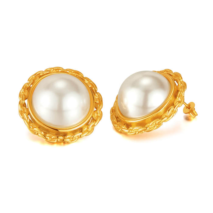 Wholesale Stainless Steel Pearl Earrings
