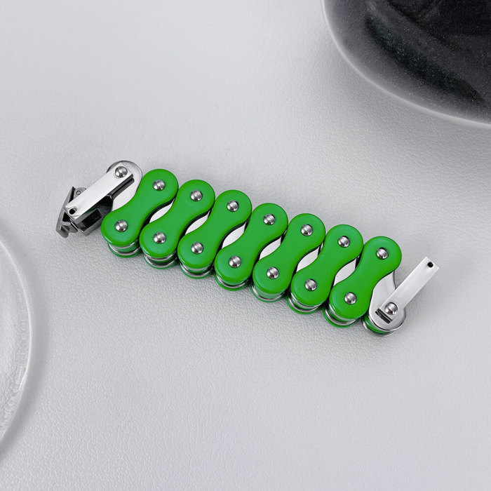 Wholesale Stainless Steel Men's Green Biker Chain