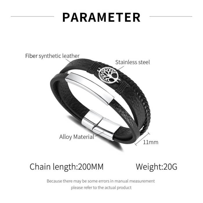 Wholesale Men's Multi-Layer Braided Leather Bracelet
