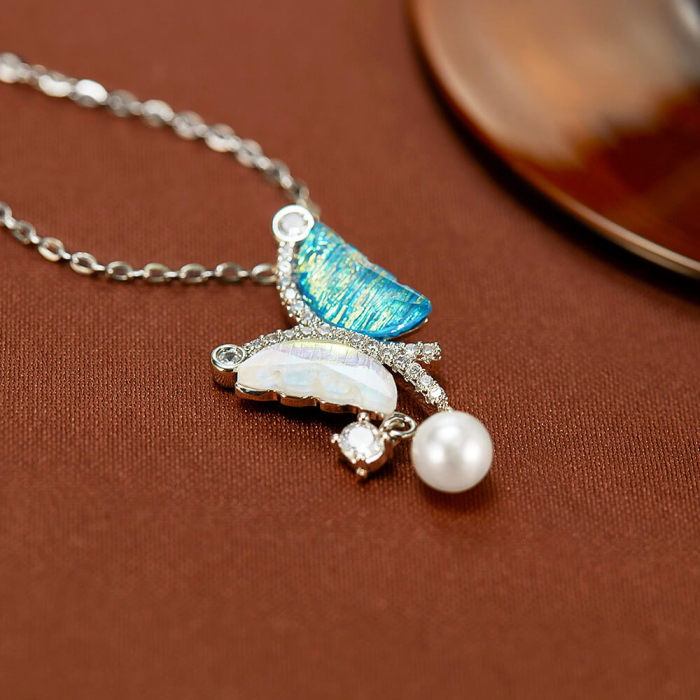 Wholesale Copper Butterfly Pendant with Stainless Steel Chain