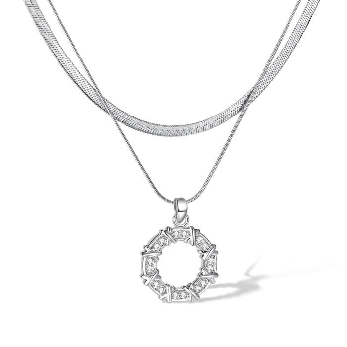 Wholesale Stainless Steel Necklace with Copper Circle