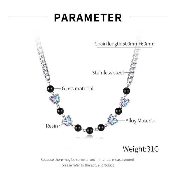 Wholesale Stainless Steel Women Butterfly Necklace