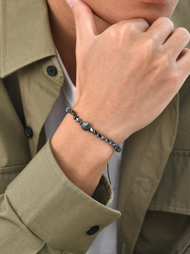 Wholesale Black Gallstone Rose Bracelet for Men