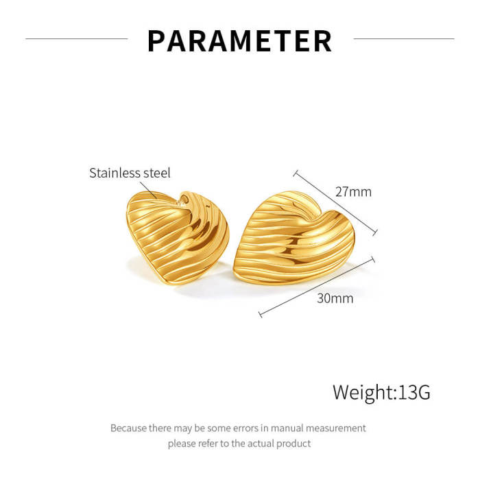 Wholesale Stainless Steel Gold Heart Earring