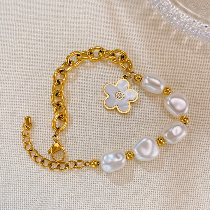 Wholesale Stainless Steel Freshwater Pearl Bracelet