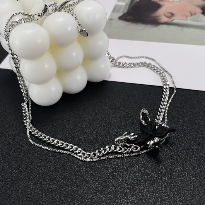 Wholesale Stainless Steel Necklace with Copper Butterly