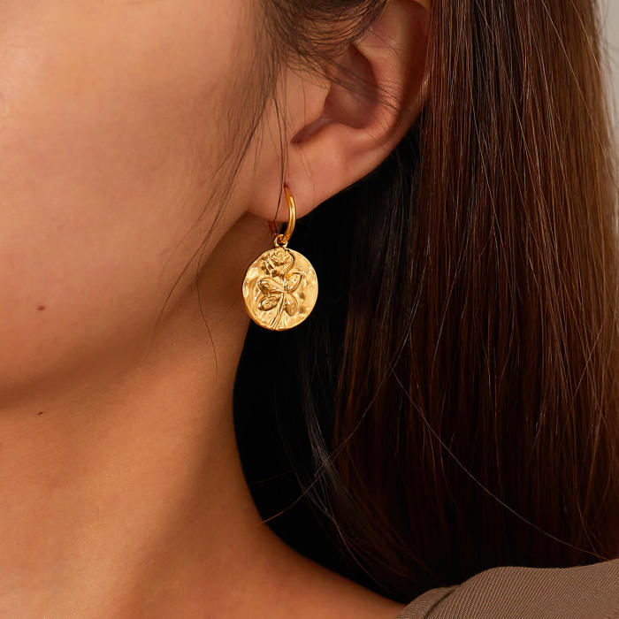 Wholesale Stainless Steel Rose Earrings