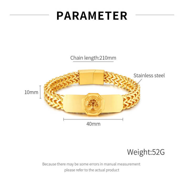 Wholesale Stainless Steel Men Bracelet with Lifetree