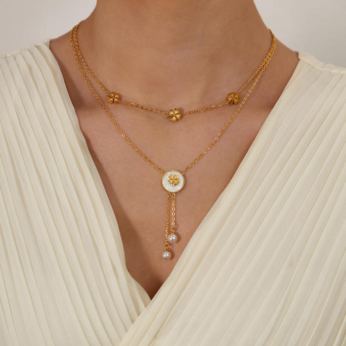 Wholesale Stainless Steel Lucky Straw Necklace