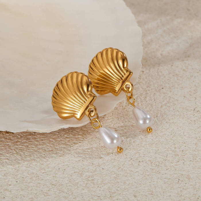 Wholesale Stainless Steel Pearl Earrings