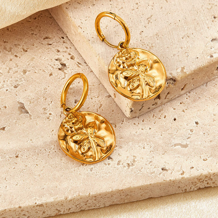 Wholesale Stainless Steel Rose Earrings