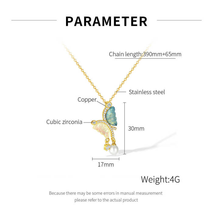 Wholesale Copper Butterfly Pendant with Stainless Steel Chain