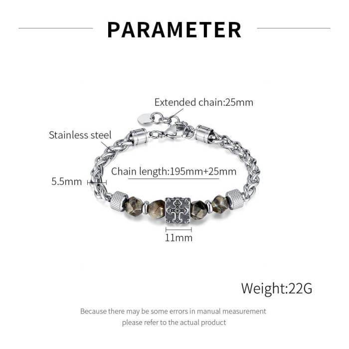 Wholesale Stainless Steel Cross Men's Bracelet
