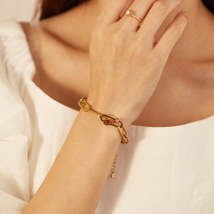 Wholesale Stainless Steel Women Bracelet with CZ