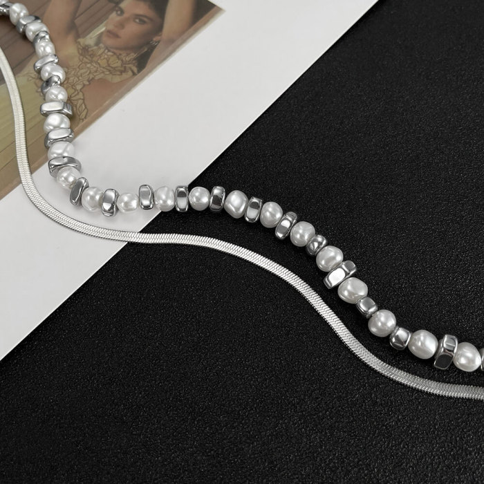 Wholesale Stainless Steel Stacked Snake Bone Chain