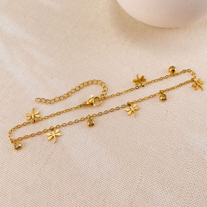 Wholesale Stainless Steel Dragonfly Anklet